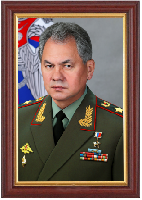 Портрет Шойгу С. К. 25х35 см, рама под красное дерево